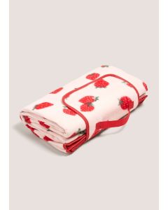 Strawberry Picnic Blanket ( 150x180cm )-Red/White