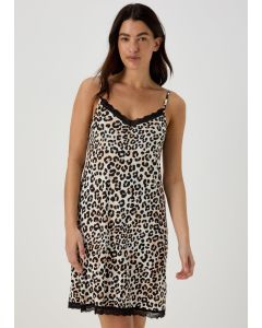 Cream Animal Print Soft Touch Dress