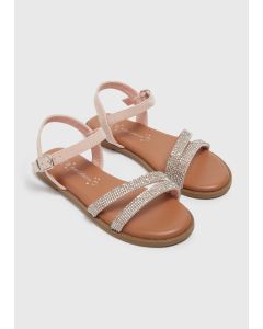 Girls Diamante Strap Sandals