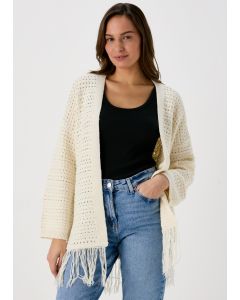 Papaya Fringe Cardigan