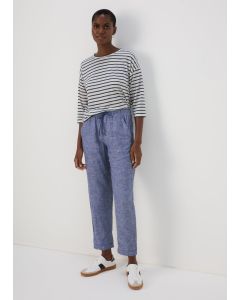 Tapered Chambray Linen Trousers