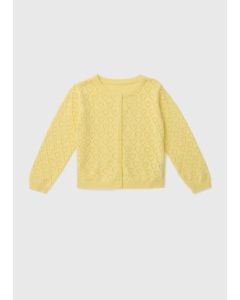 Girls Lemon Pointelle Cardigan