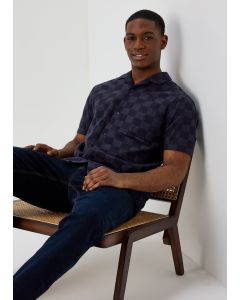 Checkboard Texture Short Sleeves Shirt