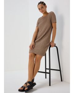 Stone Hyper Textured Mini Dress