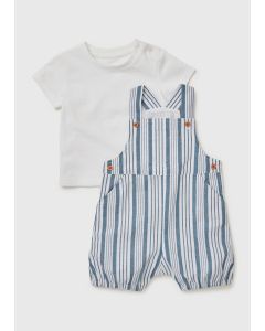 Baby Stripe Dungaree & T-Shirt Set