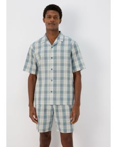 Woven Check Cotton Shorts Set