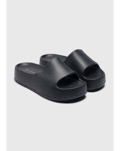 Black Platform Eva Sliders