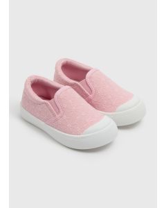 Girls Broderier Slip On Canvas Pumps