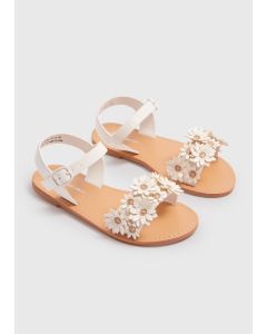 Girls Flower Applique Sandals