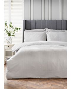 Stripe Satin Duvet Set-Grey-King