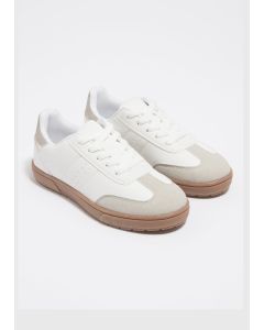 Boys  Panel PU Lace Up Trainers