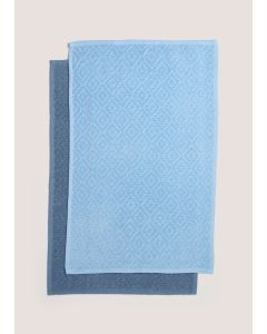 2 Pack Indigo Tea Towel-Blue-One Size