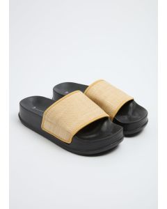 Raffia Flatform Slider