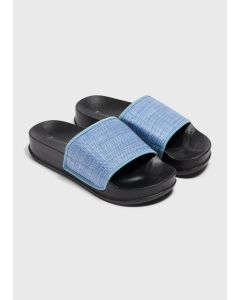 Raffia Flatform Sliders