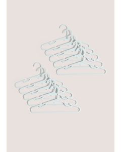 Kids 10 Pack Plastic Hangers (37cm x 21cm)-Blue