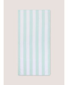 Stripe Microfibre Beach Towel (70cm x 140cm)-Green