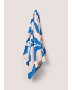 Wave Print Towel (140cm x 70cm)-Blue