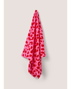 Leopard Print Towel (140cm x 70cm)-Red