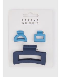 Denim Mini Clamps Set-Blue-One Size