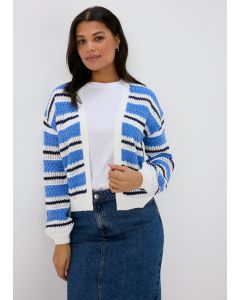 Stripe Pointelle Stitch Cardigan