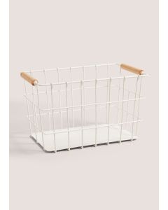 Kitchen Co Large Metal Basket (27cm x 16cm)-White