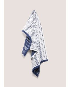 100% Cotton Indigo Stripe Towel