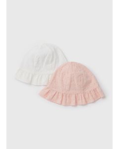 2 Pack Broderie Baby Sun Hat