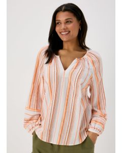 Orange Stripe Jacquard Blouse