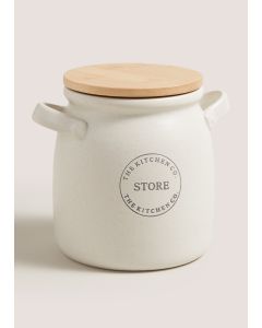 Kitchen Co Ceramic Store Jar (18cm x 14.5cm-White