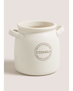 Kitchen Co Utensil Pot (14cm x 17cm-White