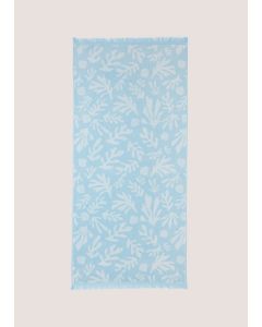 Reef Jacquard Beach Towel (80cm x 160cm)-Blue