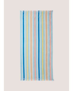 Indigo Multicolour Stripe Jacquard Beach Towel (80cm x 160cm)-Multi