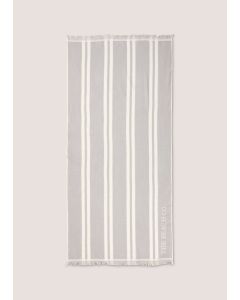 The Beach CO Stripe Beach Towel ( 80cm x 160cm)-Grey