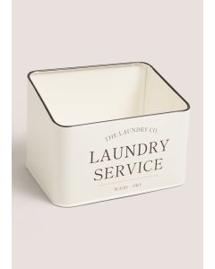 Laundry Co Wash Up Tin (13cm x 17cm x 9.5cm)-Off White