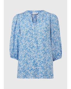 Floral Print Viscose Popover Blouse