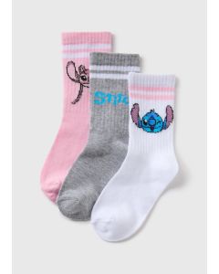 Disney Girls 3 Pack Stitch Socks