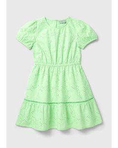 Girls Puff Sleeve Schiffley Dress