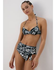 Tile Print High Waisted Bikini Briefs