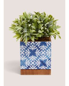 Shrub In Moroccan Pot (20cm x 15cm x 15cm)-Natural