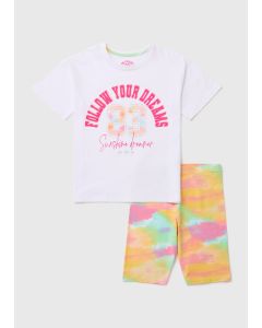 Girls Ombre Collegiate Pyjama Shorts Set