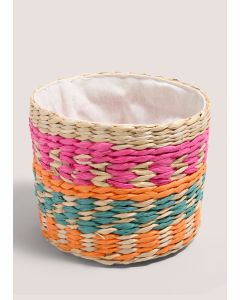 Multicolour Woven Vase (11cm x 11cm x 50cm)-Multi