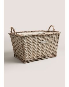 The Living CO Natural Split Willow Basket  (55cm x 38cm x 31cm)-Natural