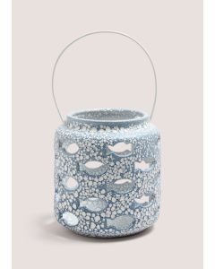 Fish EmbroideCut Out Lantern (21cm x 19cm x 19cm)-Blue