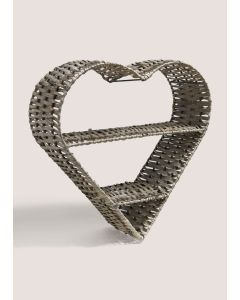 Woven Heart Shelf (35cm x 35cm x 13cm)-Grey