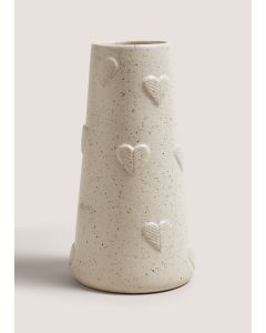 Cottage Heart Embroidered Vase (21.5cm x11.3cm x 11.3cm)-Beige