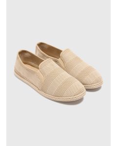 Textured Stripe Espadrille Trainers