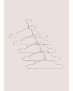 5 Pack Fabric Hangers-Cream-One Size