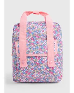 Girls Floral Button Backpack-Pink-One Size