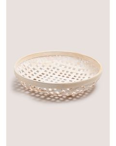 Natural Large Bamboo Tray (7cm x 25cm x 25cm)-Natural