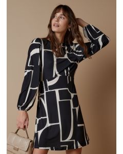 Et Vous Monochrome Geometric Mini Dress